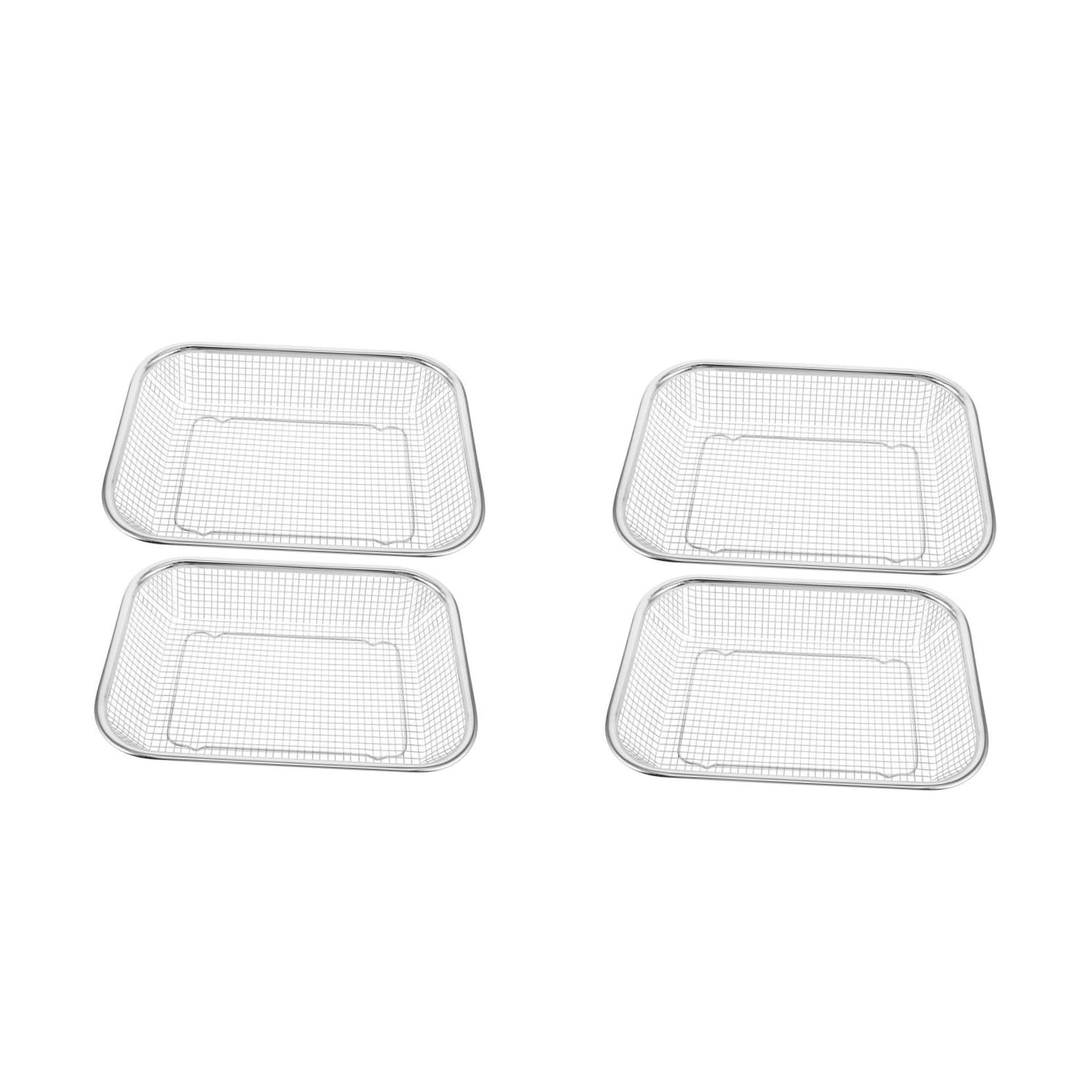 Hemoton 4-Piece Stainless Steel Mesh Baskets Set Dishwasher Safe Utensil Holders for Kitchen Cutlery Silverware Storage Organizer
