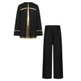 thumbnail image 3 of Doomiva Church Robe for Boys Tunic Tops with Pants Set Choir Gowns Worship Liturgical Praise Clothes Suit Black 12, 3 of 5