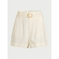 thumbnail image 2 of Sofia Jeans Women's and Women's Plus Linen Blend Paperbag Shorts, 4.25" Inseam, Sizes XS-5X, 2 of 6