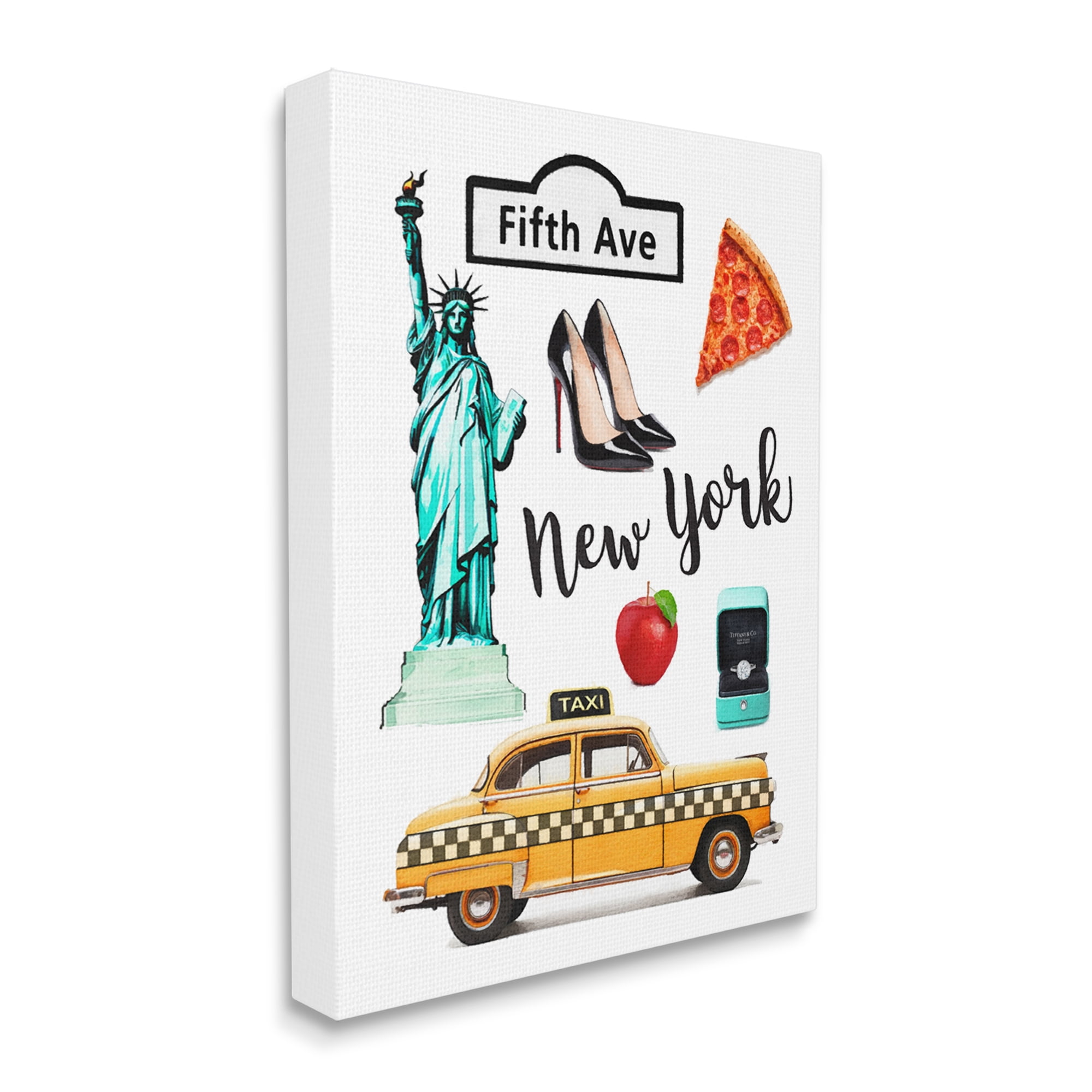 Stupell Industries New York Glam Travel Town & City Painting Gallery Wrapped Canvas Art Print Wall Art, 36 x 48