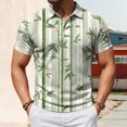 thumbnail image 5 of jowamay Mens Quarter Button Shirt Botanical Print Trendy Hawaiian Shirts Vacation Collared Tops for Golf Business Beach, 5 of 7