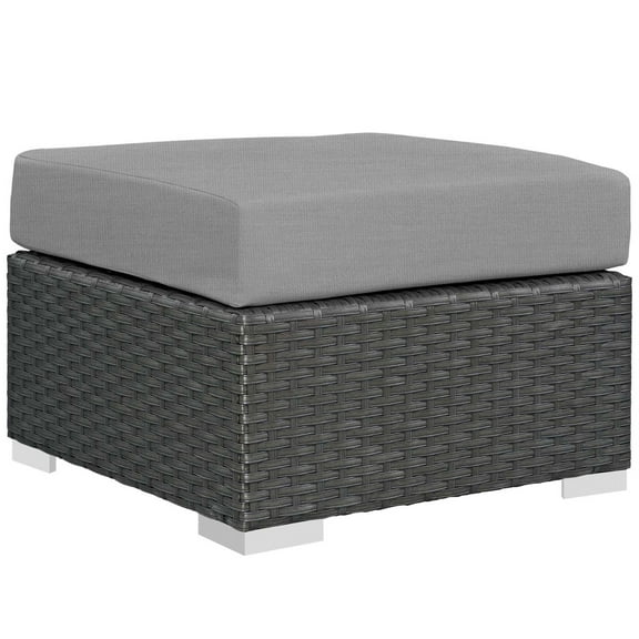 Ergode Sojourn Outdoor Patio Sunbrella Ottoman - Canvas Gray