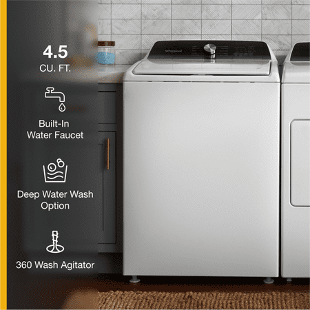 Whirlpool - 4.5 Cu. Ft. Top Load Washer with Built-In Water Faucet - White