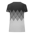 thumbnail image 4 of Delayuji Women's Casual Pleated Round Neck Cardigan Short Sleeve Loose T Shirt Shirt Summer Top Gray Xl Polyester,Spandex Short Sleeve Shirts for Women, 4 of 5