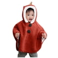 thumbnail image 3 of EnJoCho Toddler Baby 1-3 Year Boys Girls Winter Warm Cozy Fleec𝖾 Poncho Hoodie Cloak Car Seat Jacket Outerwear Parka Cape, 3 of 4