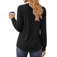 thumbnail image 4 of Fantaslook V Neck Henley Blouses for Women Dressy Fall Tops Long Sleeve Shirts Fashion Clothes, 4 of 9
