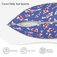 thumbnail image 5 of Fotbe Beautiful Koi Fish Pattern Velvet Decorative Throw Pillow Covers with Elegant Piping, Soft Plush Cushion Cover for Sofa, Bed, Car, Office-16"x16", 5 of 8