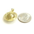 thumbnail image 4 of 10k yellow gold round globe planet earth world map pendant 2 sides 3D gift 4.6g, 4 of 14