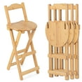thumbnail image 1 of Costway Set of 4 Bamboo Folding Barstools Counter Height Dining Chairs Installation Free, 1 of 9