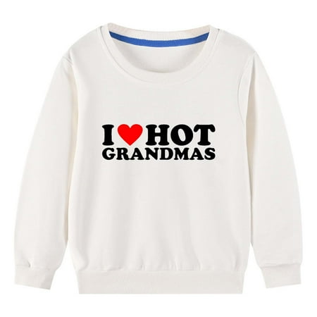 

KBKYBUYZ Toddler Long Sleeve Shirts Fall And Winter Middle Big Girls Boys Heart Print Long Sleeve Top Sweater On Sale