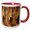 Red/White, variant on 3drose, Vertical Brown Natural Image of Wood, 11oz Two-tone Red Mug