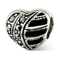 thumbnail image 2 of 925 Sterling Silver Reflections Marcasite & Enameled Heart Bead; for Adults and Teens; for Women and Men, 2 of 3