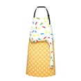 thumbnail image 2 of Lsque White Ice Cream Waterproof Apron Chef Aprons for Men Heavy Duty Chemical Work Apron Extra Long Grilling Aprons with Adjustable Bib Apron, 2 of 9