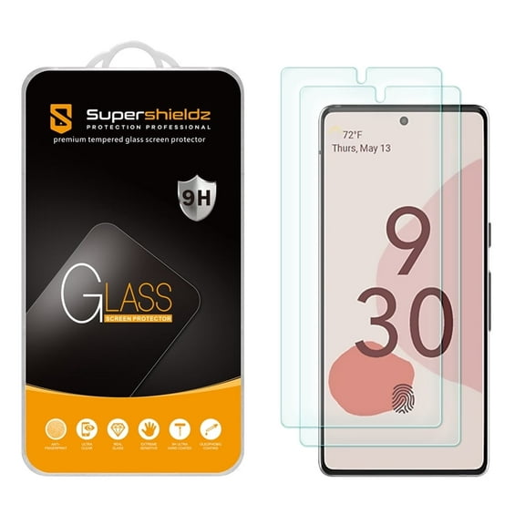 [2-Pack] Supershieldz for Google Pixel 6 Tempered Glass Screen Protector, Anti-Scratch, Anti-Fingerprint, Bubble Free