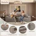 thumbnail image 2 of 71" Modern Corduroy Loveseat Sofa with Square Armrests and Memory Foam for Living Room and Bedroom, Camel, 2 of 8