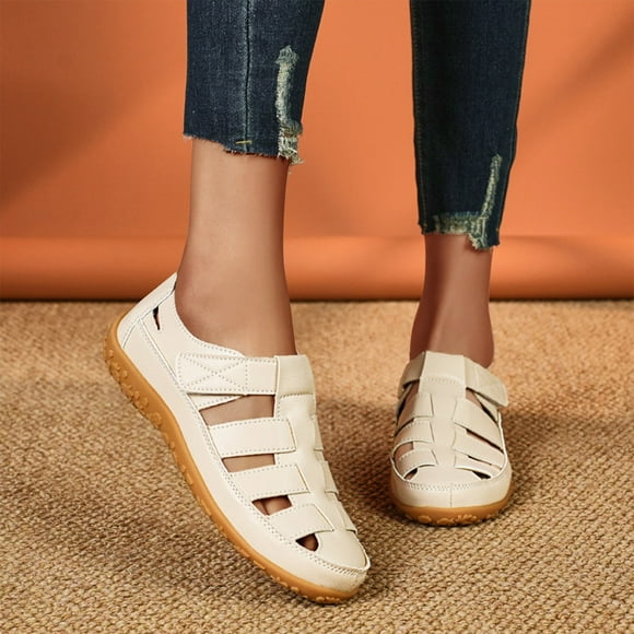 Gspmoly Sandals Women, Women's Fashion Casual Spring New Beach Round Toe Thick-Soled Sandals Women's Sandals Beige 41