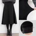thumbnail image 5 of Falda de mallas de terciopelo grueso y grueso de otoño e invierno, falda falsa de dos piezas de cintura alta, falda de línea A, botas cálidas de talla grande de 200 kg, pantalones, 5 of 5