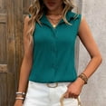 thumbnail image 5 of TDYHUAO Women Sleeveless Button Down Tank Tops Textured Collared Blouses Loose Casual Blouses Work Shirt Basic Summer Tops, 5 of 7
