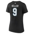 thumbnail image 3 of Women's Fanatics Clayton Keller Black Utah Mammoth Authentic Stack Name & Number V-Neck T-Shirt, 3 of 3