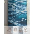 thumbnail image 6 of Abstract Ocean Wave Sheer Curtains 108 Inches Long 2 Panels Modernism Blue Marine Light Filtering Semi Sheer Window Curtains Drapes for Bedroom Living Room 52"x108", 6 of 7