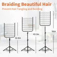 thumbnail image 4 of 120-Peg Braiding Hair Rack, Height Adjustable Braiding Hair Rack with Salon Tray and Braiding Tools, 2-side Hair Extension Holder Hanger, Ideal for Salon and Home Use, Black., 4 of 7