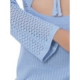 thumbnail image 5 of DARING DIVA Swimsuit Cover Ups Hollow Out Crochet Mini Dress M Light Blue, 5 of 6