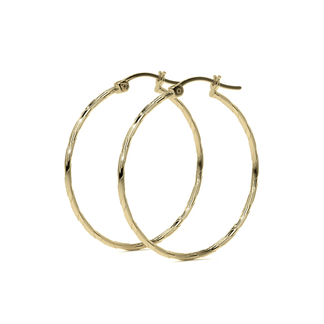Arete Arracada Imperial Jewelry Cordon Blue Oro 14K 30mm 2.3 Gramos