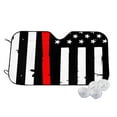 thumbnail image 2 of Lsque Firefighters USA Flag Car Windshield Sun Shade | Accordion Folding Style Auto Shade for Car Truck SUV Van | Blocks UV Rays Sun Visor Protector | Medium, 2 of 7