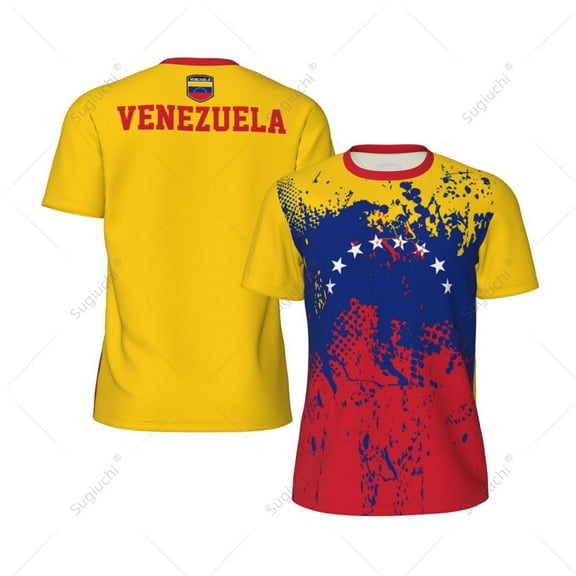 Exclusive design Venezuela Flag Grain 3D Printed Men For Running Bike Soccer Tennis Fitness Sports tshirt Mesh Short T-shirt
