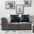 thumbnail image 3 of Acheng Double Sides Print Pillow Cover 2 Pcs,Modern Abstract Art Black Throw Pillow Case Cover for Sofa Couch,Neon Hexagon Blue Lines Geometric Cushion Cover Room Decor White, 3 of 6