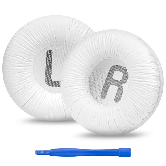 Linkidea Replacement Ear Pads for JBL JR300/ 300BT, T 450BT/ 500BT, Tune 500/ 500BT/ 510BT Headphones Ear Cushions, Headset Earpads (Leatherette / White)