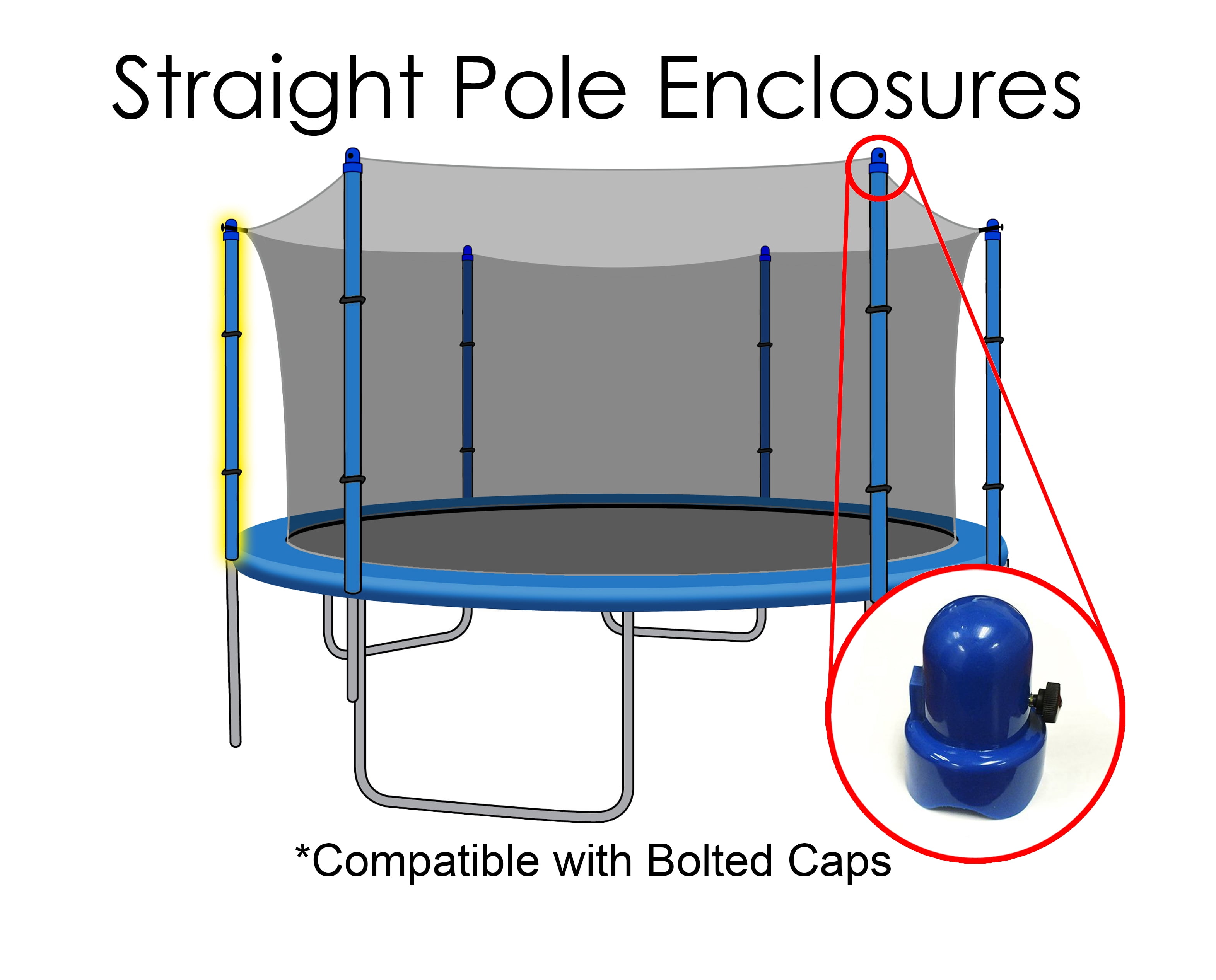 Replacement Trampoline Safety Net For 14 ft Frames w/ 6 Straight