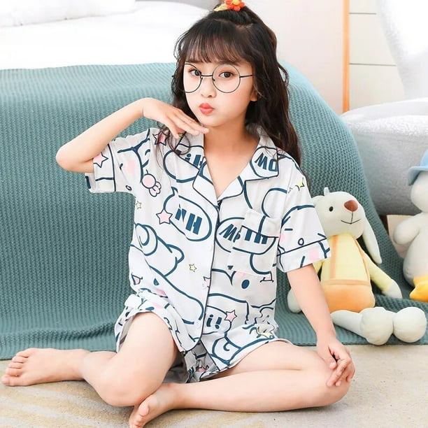 Sanriod-Pijama de Anime Cinnamoroll Melody para niños, ropa informal, disfraz, camiseta de manga corta, pantalones cortos, regalo