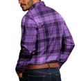 thumbnail image 6 of Men's Plaid Printed Long Sleeve Shirt Business Casual Button Down Turndown Collar Shirts Fashion Slim Fit Dress Shirts for Men, 6 of 8