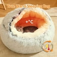 thumbnail image 4 of End-of-Season Selection Cozy Cocoon Pet Bed for Dogs&Cats - Hooded Cave-Style Covered Dog Bed Plush Fluffy Anti-Anxiety Donut Design for Small&Medium Pets, 4 of 9
