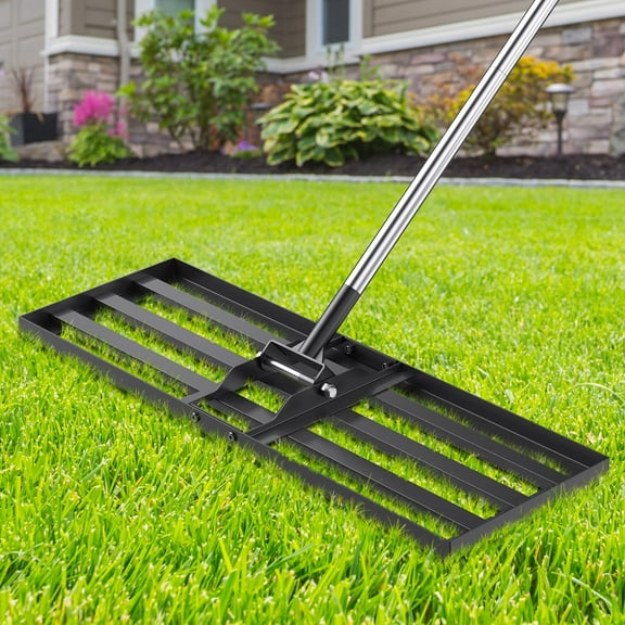 30x10 inch Lawn Leveling Rake, 72" Effort Saving Lawn Leveler Tool, Stainless Steel Handle Lawn Leveler for Golf Course Yard Pasture Garden, Professional Lawn Care Landscape Rake