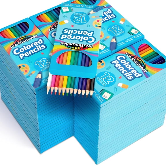 1152 Count Colored Pencils Bulk, 96 Pack Colored Pencils for Kids, Pre-sharpened Coloring Pencils in 12 Vibrant Colors, Bulk School Supplies for Teachers, Classroom Prizes, Drawing Art Supplies