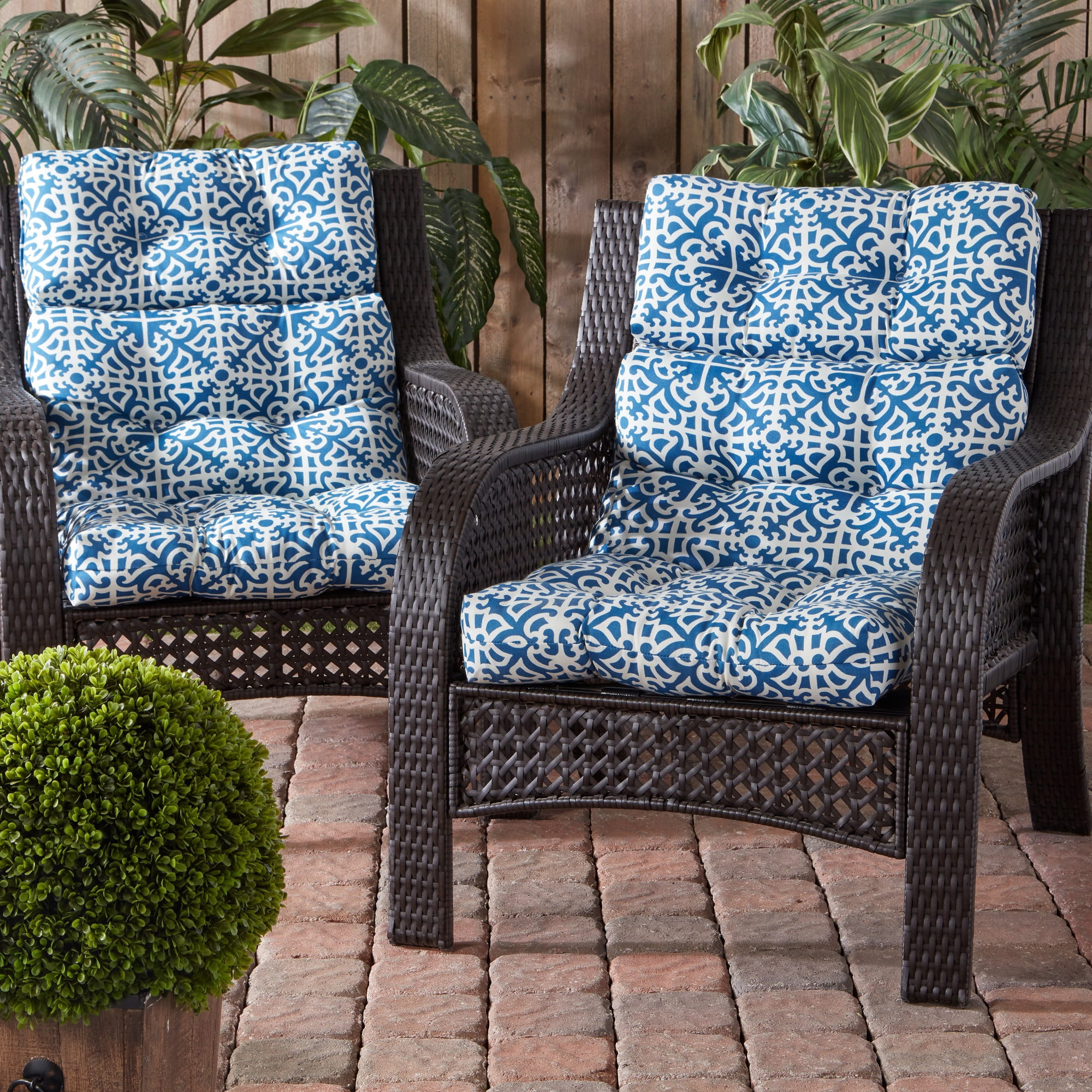 Hearth & Hand Magnolia Chair Cushion Leather Handle Green Ticking Stripe 22  X 22