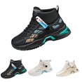 thumbnail image 2 of NOKIO Men's High-top Sneakers Trendy Versatile Thick-Soled Casual Dad Shoes with 𝖫a𝖼e Up, Breathable Knit Mesh Summer Sport Shoes for Back to College, 2 of 6