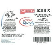Michael Foods Papettis Plain Omelette, 3 Ounce -- 84 per case.