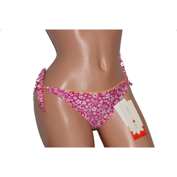 Hula Honey Pink Floral Tie Side Swim Suit Swimwear Bikini