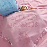 Personalized Unicorn Baby Blanket for Girls - Pink