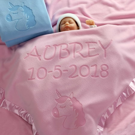 Personalized Unicorn Baby Blanket for Girls - Pink