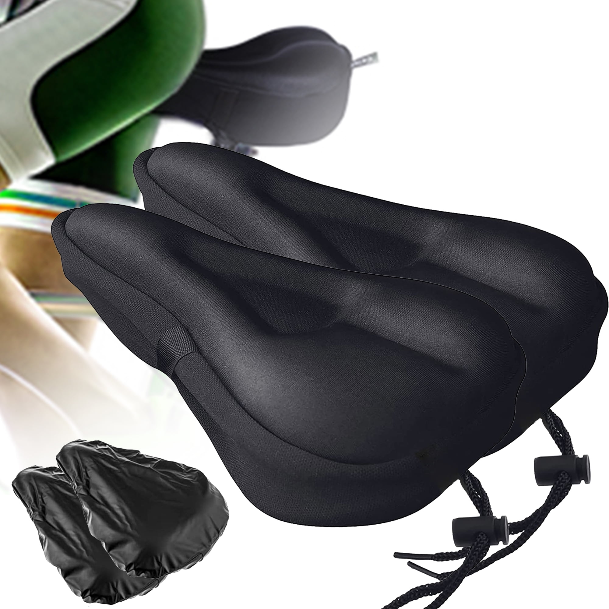 Elbourn 2Pack Gel Bike Seat Cover Padded Bicycle Seat Covers for Men