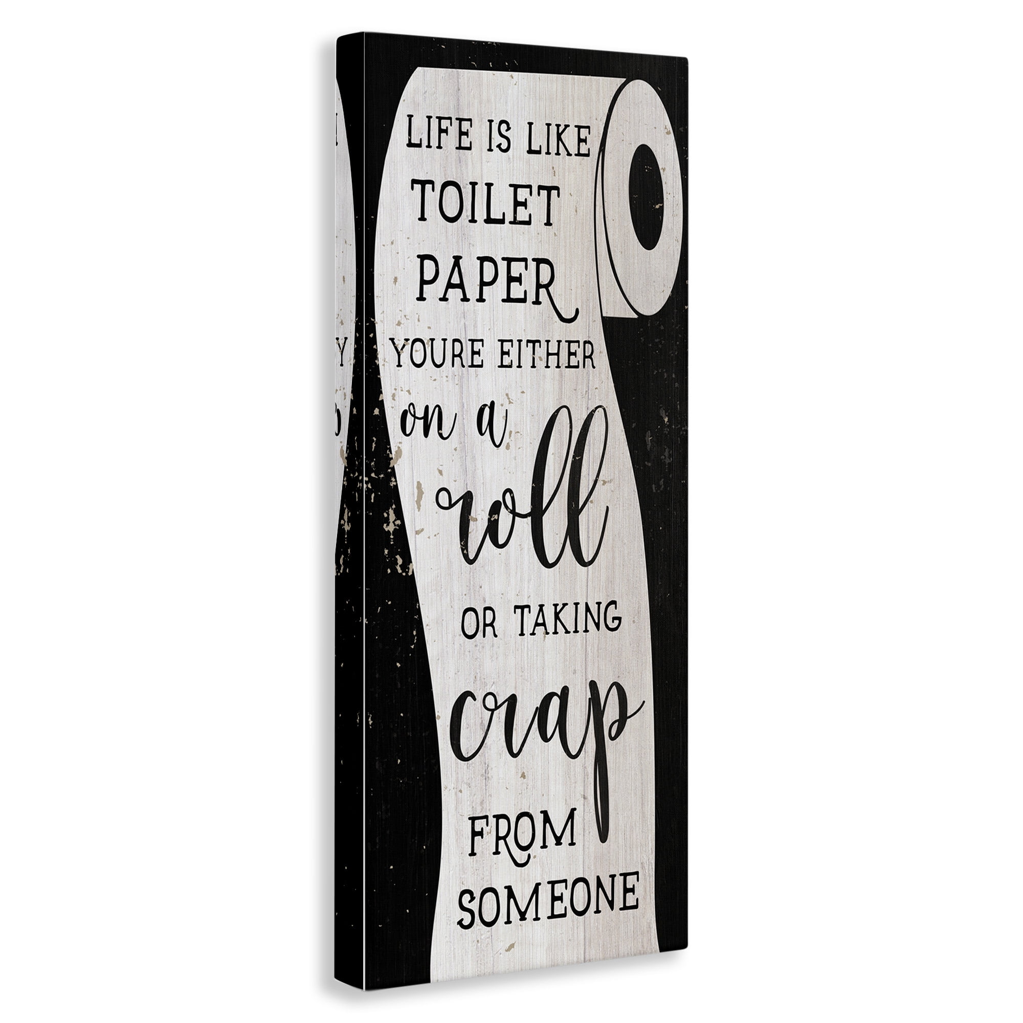 Stupell Industries Like Toilet Paper Funny Bathroom Typography Painting Gallery Wrapped Canvas Art Print Wall Art, 17 x 40