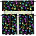 thumbnail image 4 of Colorful Dog Paw Print Kitchen Curtains Colorful Kitchen Window Curtains Over Sink Vintage Short Tier Curtains Valance for Kitchen Windows Small Short Curtains Window 3 Piece Kitchen Curtains, 4 of 5