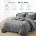 thumbnail image 3 of Moonlight20015 2 Piece Quilt Set Lightweight Microfiber Bedspread Modern Floral Embossing Gray Twin, 3 of 9