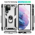 thumbnail image 2 of SaniMore Tri-layer Case for Samsung Galaxy S22 Ultra 6.8", 360° Rotating Holder/Kickstand Rugged PC Back + TPU Bumper Magnetic Car Mount Anti-fingerprint Anti-fall Heavy Duty Protective Case,Silver, 2 of 8