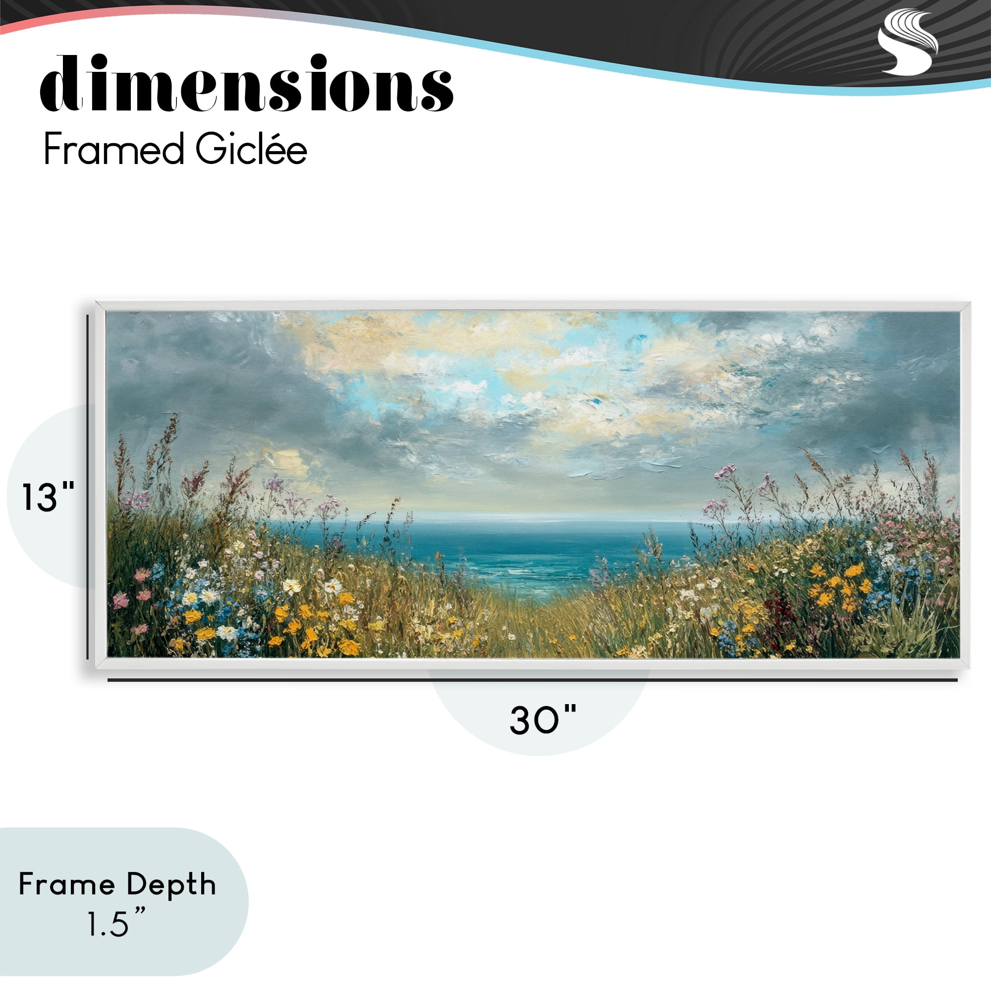 Stupell Industries Scenic Coastal Flowers In Bloom White Framed Giclee Art, design by Petal Prints Design