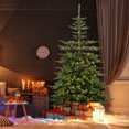 thumbnail image 2 of Topbuy 7 FT Artificial Pre-lit Christmas Tree Hinged Xmas Fir Tree with 1303 Branch Tips 500 Warm White LED Lights, 2 of 9